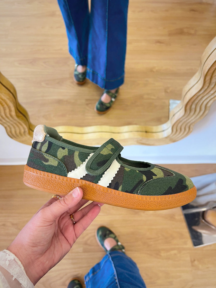 Corky's Calm Down Mary Jane Sneaker: Camo & Cream