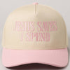 JESUS SAVES I SPEND Embroidery Trucker Hat: SKY BLUE / ONE SIZE