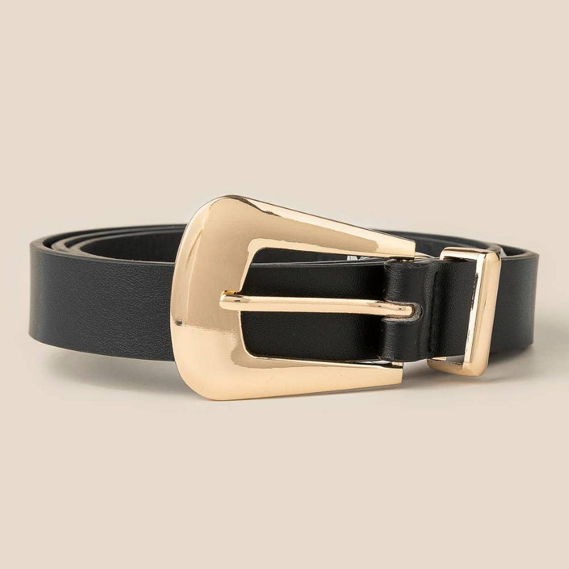 Bulky Buckle Faux Leather Belt