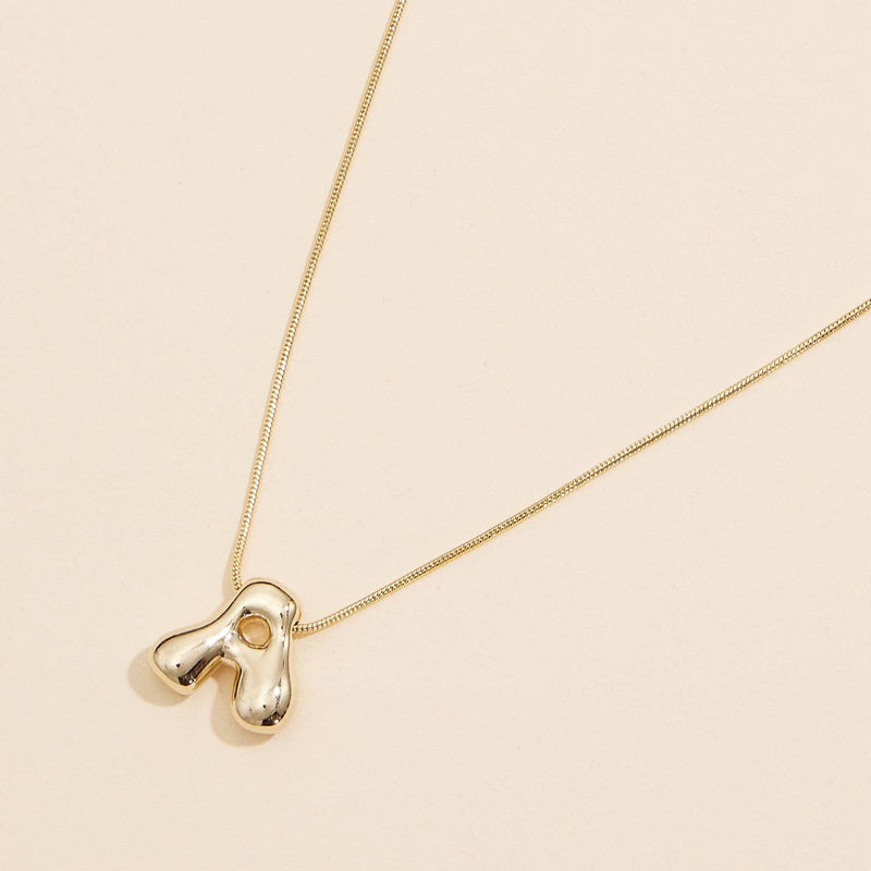16 Assorted Pack of Bubble Design Initial Short Necklaces