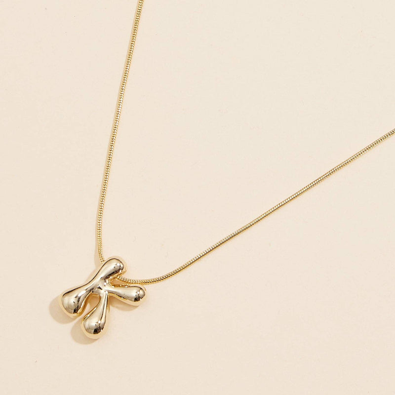 16 Assorted Pack of Bubble Design Initial Short Necklaces