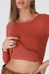 Nikibiki Clean Line Boat Neck LS Top