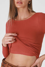 Nikibiki Clean Line Boat Neck LS Top