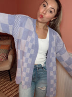 Spring Checker Cardigan: Lavender