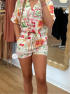 Berry Printed Island Button Down Shorts