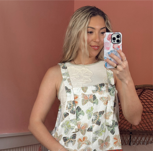 Floral Embellished Stretch Trim Tank
