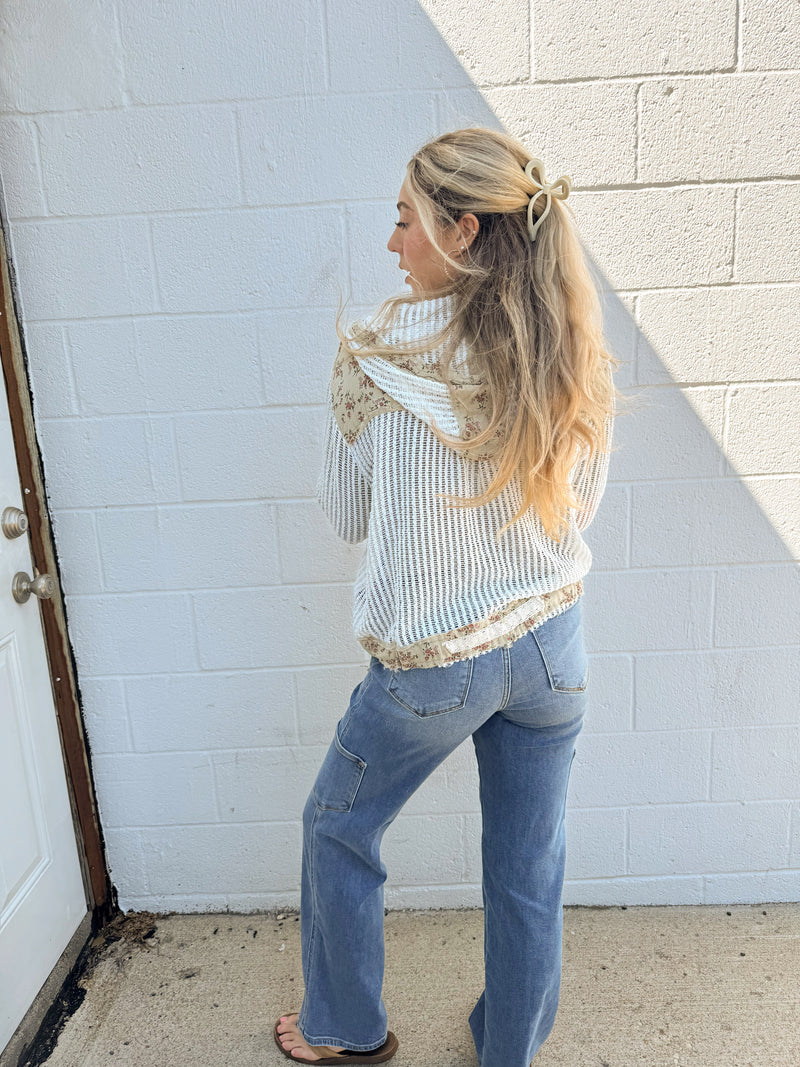 Away for Vacay Crochet Linen Patchwork Jacket