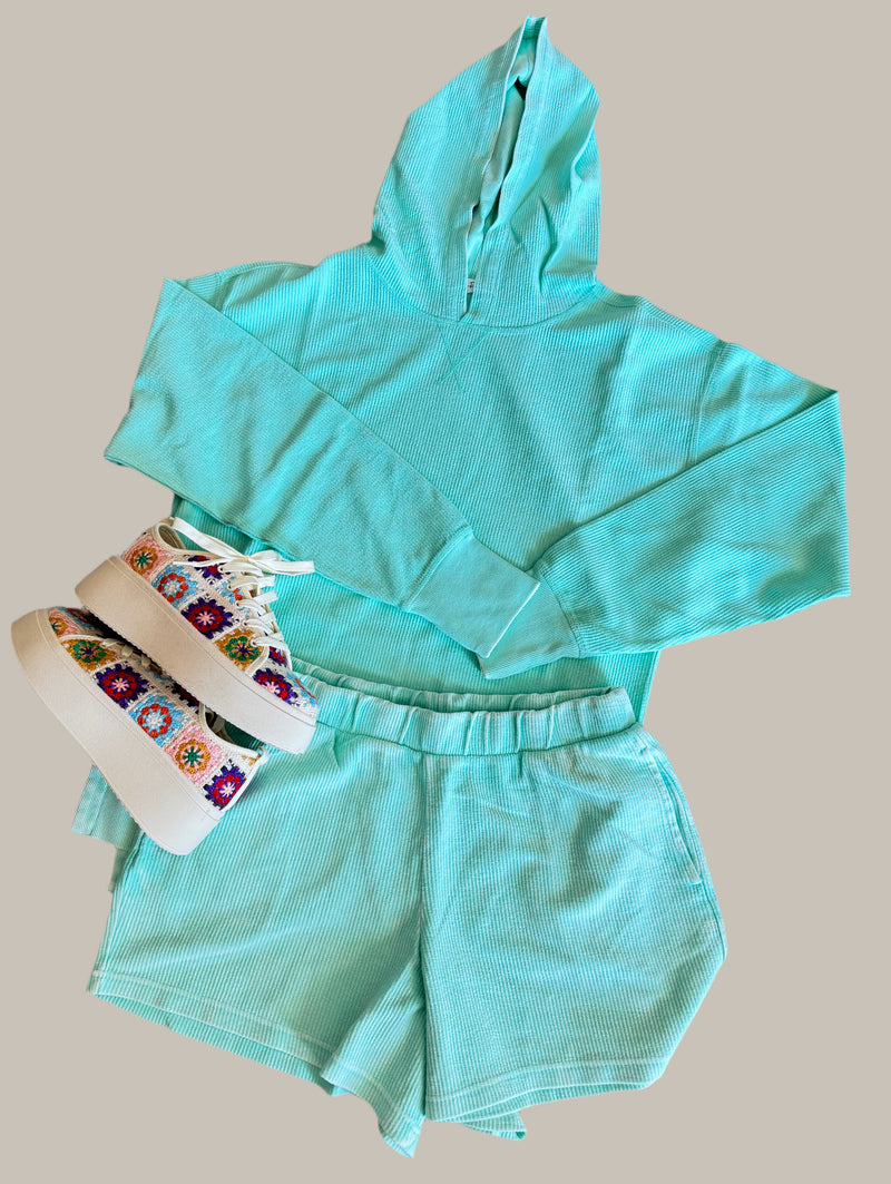 Neon Corded Hoodie Pullover