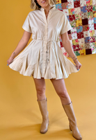 Button Up Dress, Mini Dress, Cute dresses, Flowy Mini Dress, Trendy Dresses, Tie In the Waist Dress,