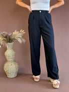 Black pant, Business casual wear, Business attire, Black trouser, work pant, linen pant