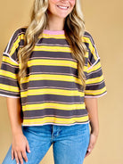 Box Tee, Striped tee, back to school, cropped Tee Shirts, transitional wear, fall fashion 