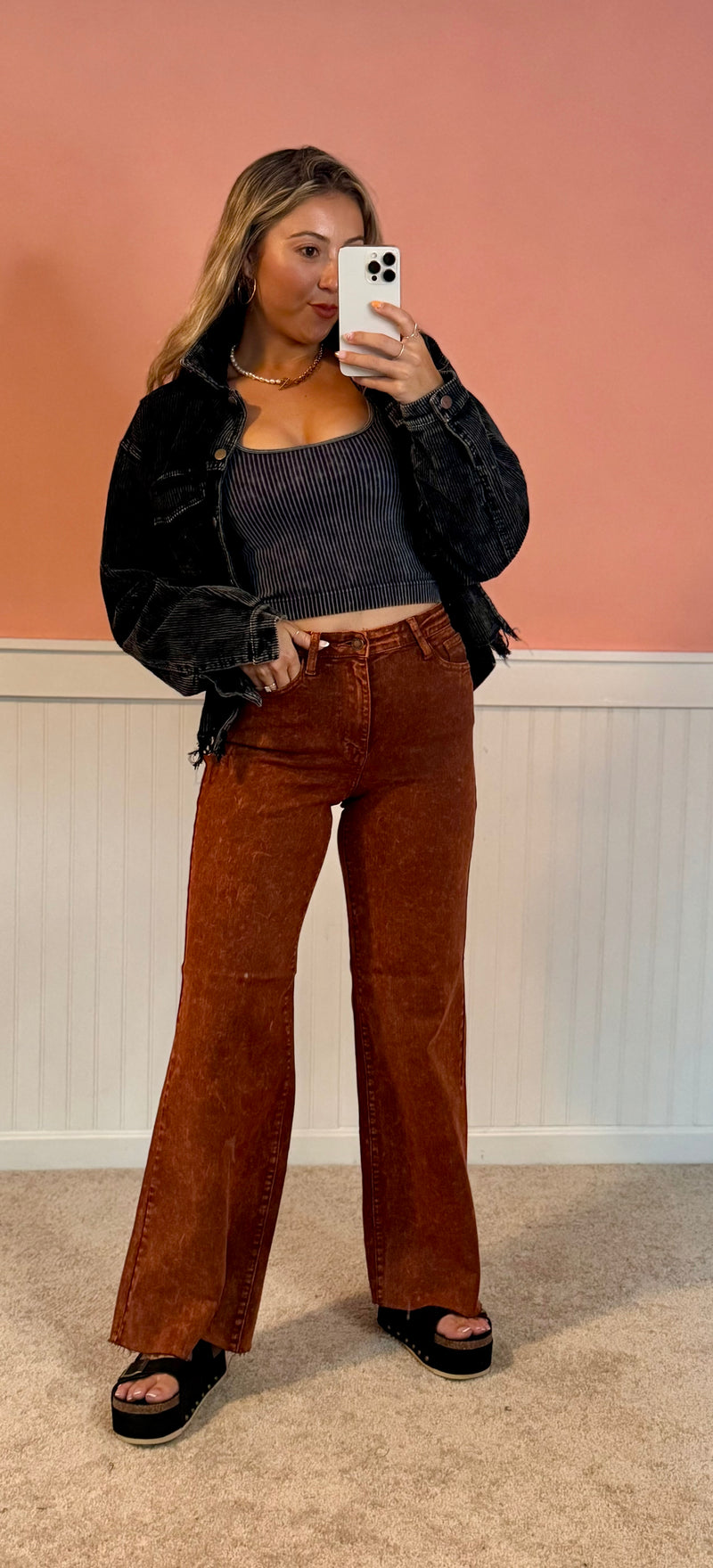 Judy Blue Pumpkin Spice Wide Leg Jean