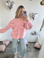 Think Pink Bows Oversized Sweater