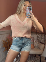 Washed Away Wide V Neck Tee