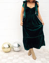 Emerald Green Velvet Maxi Dress