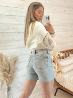 Judy Blue Cindy High Rise Mineral Wash Distressed Boyfriend Shorts