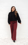 Mica High Rise Wide Leg Burgundy Jeans