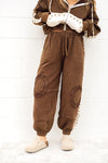 POL Free Spirit Studded Pants: Chocolate