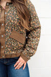 POL Chocolate Floral Quilt Jacket