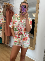 Berry Printed Island Button Down Shirt