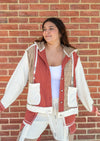 POL Cozy Camper Patchwork Button Up Hoodie