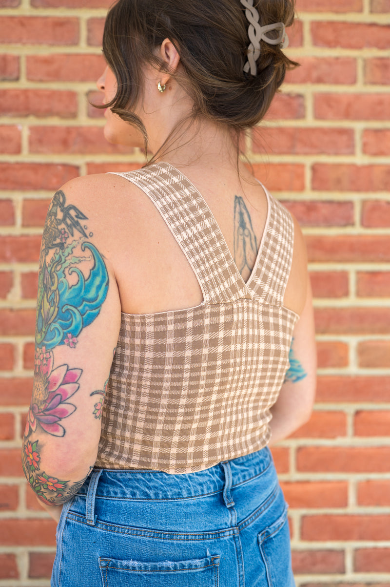 Blushing Plaid Tank Top