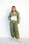 POL Free Spirit Studded Pants: Washed Olive