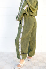 POL Free Spirit Studded Pants: Washed Olive