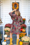 Paisley Puff Sleeve Mini Dress