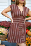 Rust Revival Striped Mini Dress