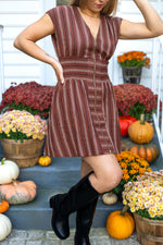 Rust Revival Striped Mini Dress