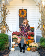 Collared Button Down Floral Mini Dress