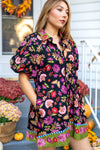 Collared Button Down Floral Mini Dress