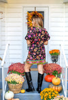 Collared Button Down Floral Mini Dress