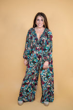 Jaded Abstract Paisley V-Neck Jumpsuit