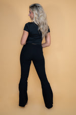 Lainey High Rise Stretchy Bell Bottoms: Black