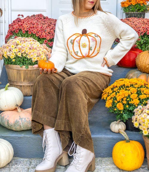Pumpkin Patch Petals Sweater