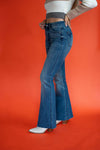 Judy Blue Mid-Rise Tummy Control Vintage Wash Cut Hem Flare