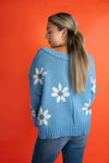 Daisy Girl Chenille Sweater: Blue