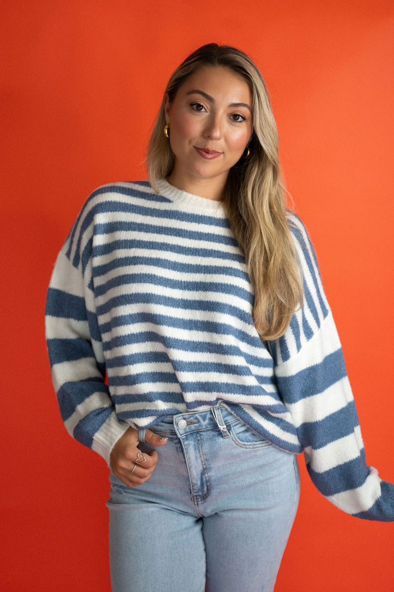 Claire Striped Batwing Sweater