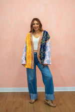 POL Color Blocked Fall Daisy Cozy Soft Cardigan