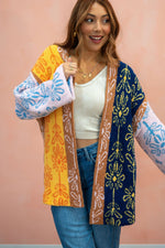 POL Color Blocked Fall Daisy Cozy Soft Cardigan