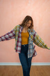 Color Blocked Fall Flannel: Multiple Colors