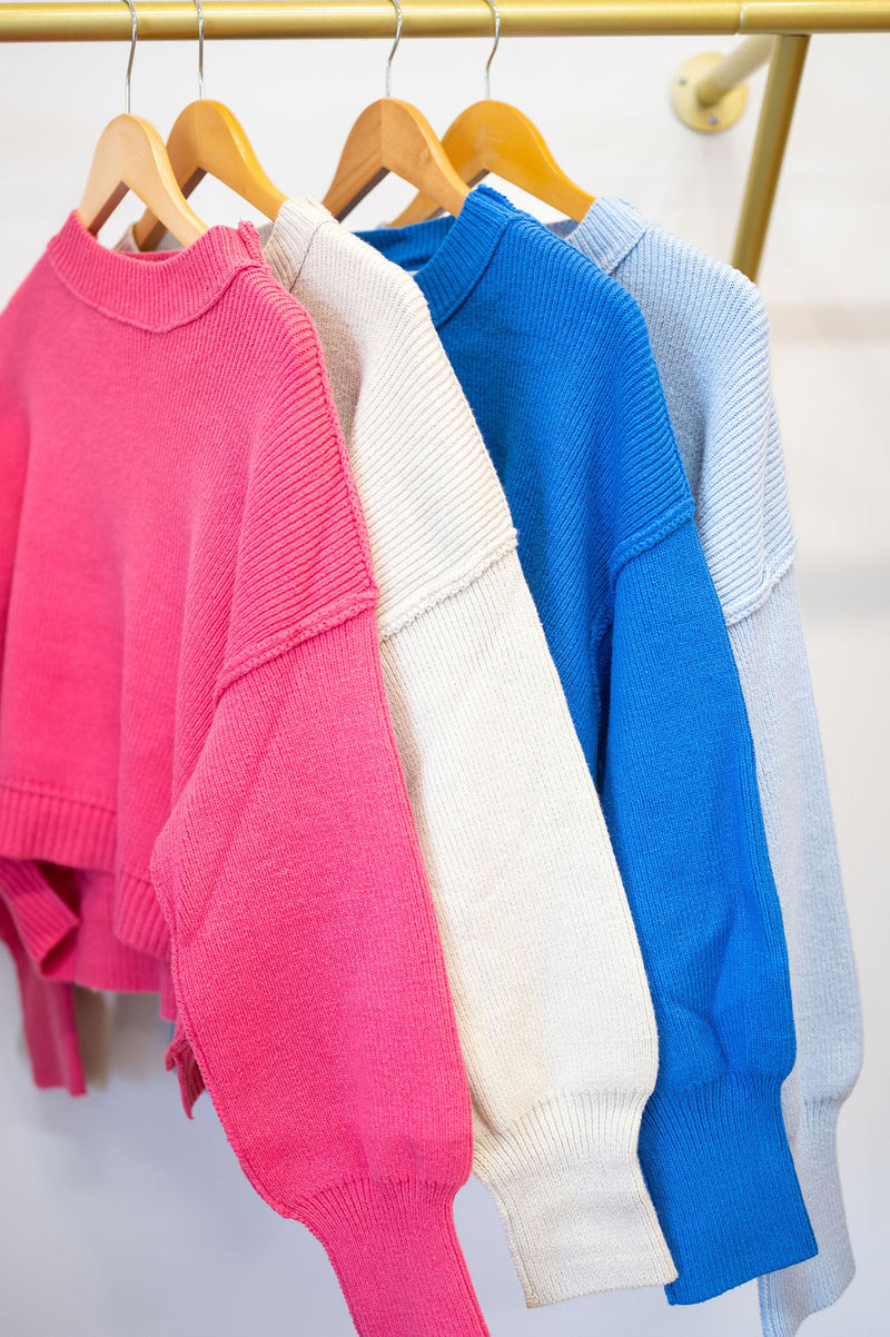Regina Cropped Ribbed Sweater : Multiple Colors