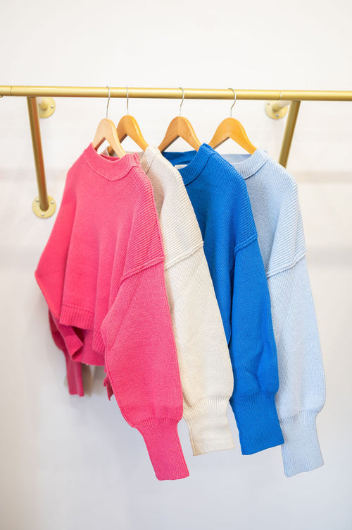 Regina Cropped Ribbed Sweater : Multiple Colors