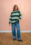 Go Panthers! Striped Chunky Oversized Sweater