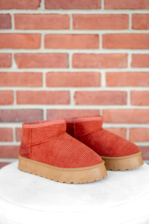 Corduroy Ribbed Platform Mini Boot by Dirty Laundry: 3 Colors