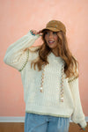 Chunky Multi-Color Braided Pearl Hoodie Sweater