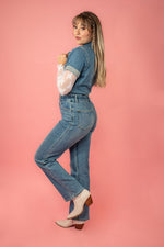 Judy Blue Denim Worker Girl Straight Leg Coverall Jumpsuit