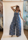 Vintage Floral Denim Bib Overalls